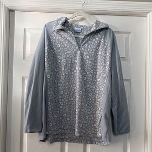 Columbia Gray Patterned Fleece Pullover